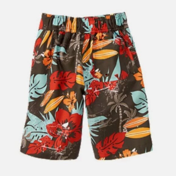 NWT Gymboree Tropical Hibiscus Swim Trunks Board Shorts Palm Tree Surf Boys 6 - Picture 2 of 2